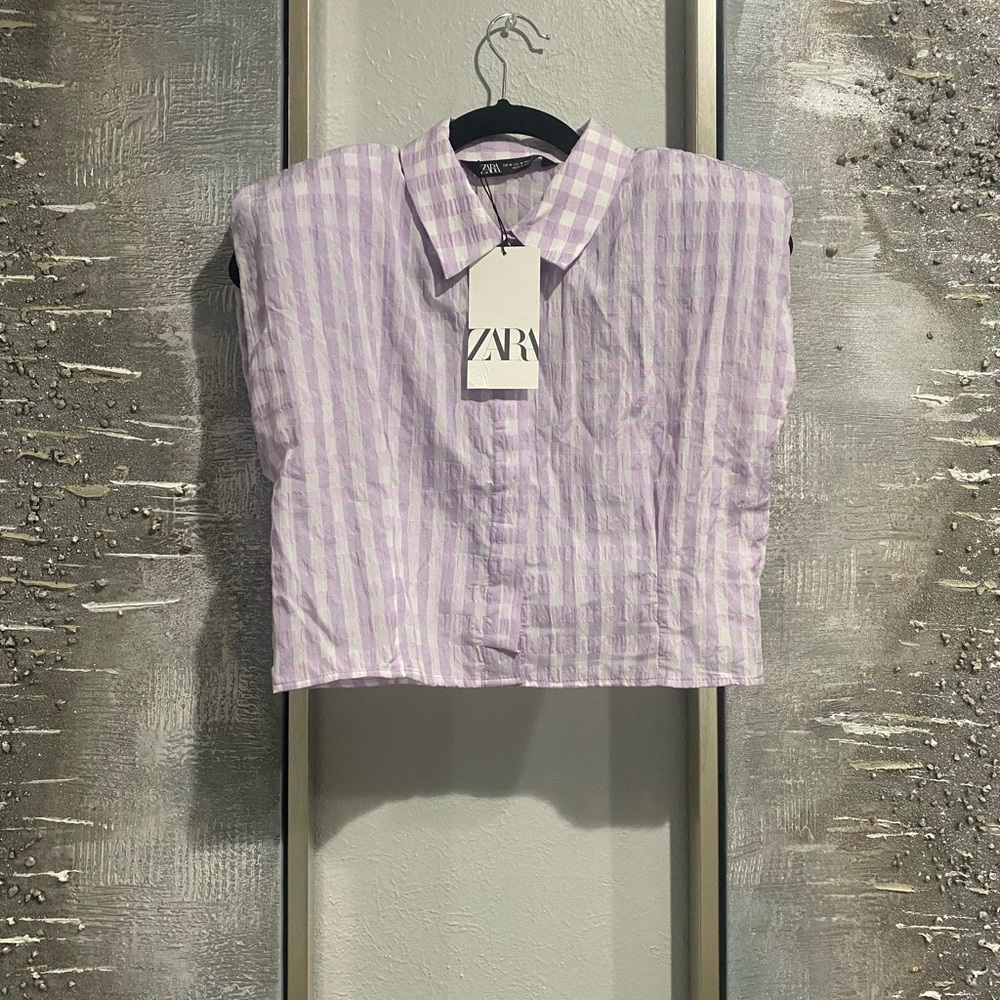 Zara Gingham Print Crop Top